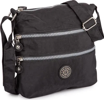 Zdjęcie produktu dla Bag Street Lekka torebka turystyczna na ramię materiałowa czarna