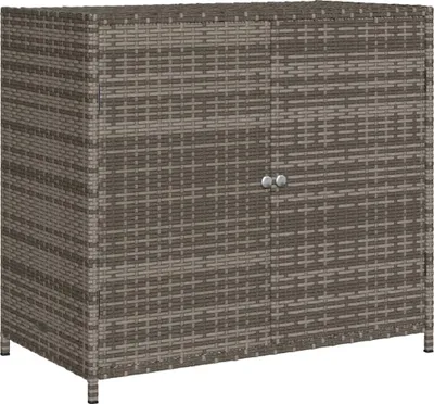 Produktbild von vidaXL Gartenschrank Grau 83x45x76 cm Poly Rattan