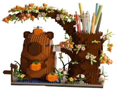 Produktbild von 3D Kapibara Klemmbausteine XXL 1880 Teile – kreativer Schreibtisch-Organizer und dekoratives DIY-Set