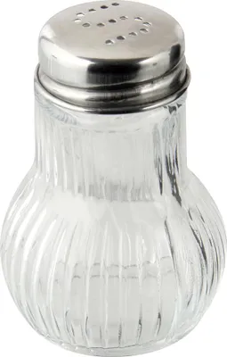 Produktbild von Fackelmann Salzstreuer 50 ml Rubin, Streuer für Salz und Pfeffer, hochwertiger Mini-Streuer, Gewürzstreuer für einfaches Dosieren, Vorratsglas aus Glas (Farbe: Silber / Transparent)