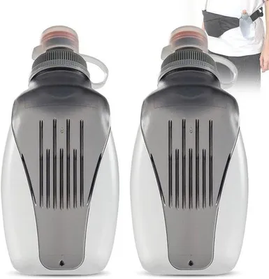 Produktbild von Set mit 2 kleinen Sportflaschen (250 ml) für Laufen und Wandern – BPA-frei und auslaufsicher