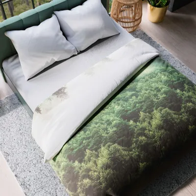 Produktbild von FOREST Bettwäscheset 160x200 cm - Satin-Baumwolle, Waldmuster, Natur in Ihrem Schlafzimmer