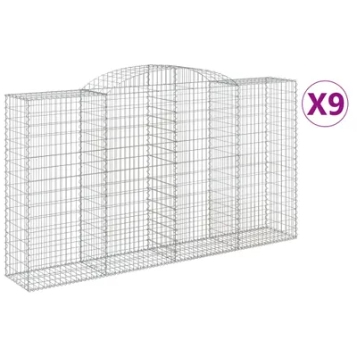 Produktbild von Gabionen mit Hochbogen 9 Stk. 300x50x160/180cm Verzinktes Eisen