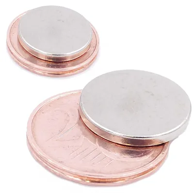 Immagine prodotto di Mini magneti per bacheche, lavagne bianche, quadri, frigoriferi, magnetismo N52, 10 pezzi, 15x2 mm