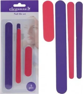 Obrázok produktu pre sada 4 pilníkov "elegance" Dĺžky: 8 cm, 14 cm + 18 cm, možno použiť na oboch stranách