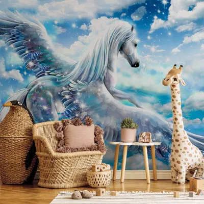 Produktbild von Vlies Fototapete - Pegasus (Blue) 100x70 cm Tiere g-C-0068-a-b