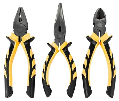 Produktbild von 3 teilig Zangen Set Spitzzange Seitenschneider Kombizange Allzweckzange Kombizange Allzweckzange für Profis DIY