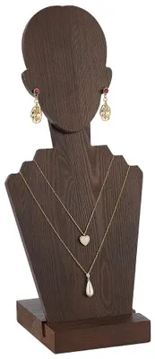 Image de Inovra - Présentoir à bijoux pour colliers et boucles d'oreilles - Étagère à bijoux en bois - Support pour boucles d'oreilles - Présentoir à colliers - Grande capacité - 3 niveaux - Rangement à bijoux