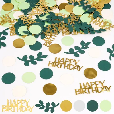 Productafbeelding van 200 Stuks Confetti voor Verjaardagsdecoratie, Groene en Gouden Glitter