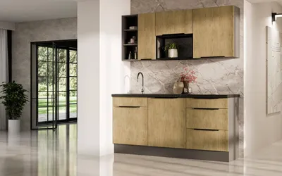 Produktbild von Küchenzeile Cremona Anthrazit 180 cm 8 Schränke mit Arbeitsplatte