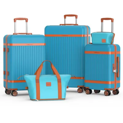 Produktbild von Trolleyset Hartschalen-Koffer set (M, L,XL) Rollkoffer, Reisekoffer Handgepäck 4 Rollen, ABS-Material, TSA Zollschloss Hellblau