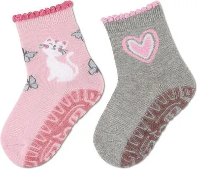 Produktbild von Sterntaler Glitzer Flitzer® air 2er-Pack Katze und Herz rosa grau 25-26