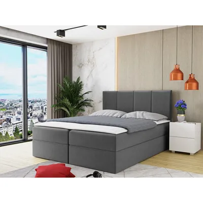 Obrázok produktu pre Boxspringová posteľ 160x200 CARMELA 1 - šedá + topper ZDARMA