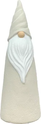 Produktbild von Santa VALO Wichtel Gnom creme/weiß Terracotta Ø17cm H49cm Weihnachten Dekofigur