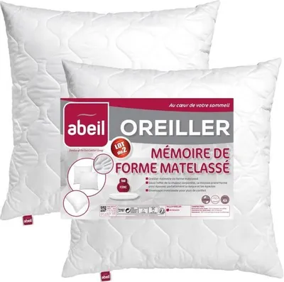 Produktbild von Kissen, Memory Foam, 60x60 cm, gesteppt, 2er-Pack, Weiß