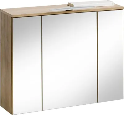 Obrázek produktu pro Zrcadlová skříňka Nástěnná skříňka Koupelnová skříňka se zrcadlem 80 cm LED osvětlení