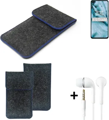 Produktbild von K-S-Trade Handy Schutz Hülle kompatibel mit OnePlus Nord N10 5G Schutzhülle Handyhülle Filztasche Pouch Tasche Case Sleeve Filzhülle dunkelgrau,