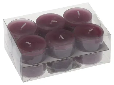 Produktbild von Teelichter in Kunststoffhülle Brombeer 18/38mm, 12er-Pack