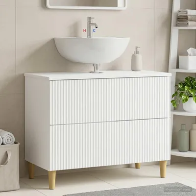 Produktbild von Maison Exclusive - Waschbeckenschrank ARNHEM Weiß 82 x 41 x 59 cm Holzwerkstoff