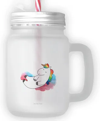 Produktbild von Mr. & Mrs. Panda Glas Einhorn Wolke 7 - Transparent - Geschenk, Verliebt, Einhörner, Limonadenglas, Unicorn, Cocktailglas, Menschen, Trinkgefäß, Mason Jar, Lustig