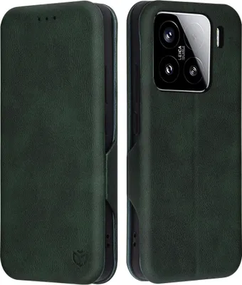 Produktbild von Techsuit Safe+ Book Wallet Klapphülle für Xiaomi 15 - Dunkelgrün