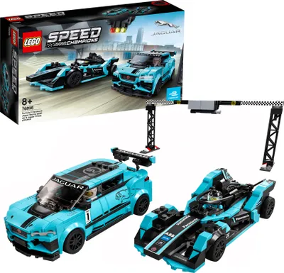 Produktbild von LEGO 76898 Speed Champions Formula E Panasonic Jaguar Racing GEN2 car & Jaguar I-PACE eTROPHY, Formel 1 Modellautos, Rennautos, Kinderspielzeug