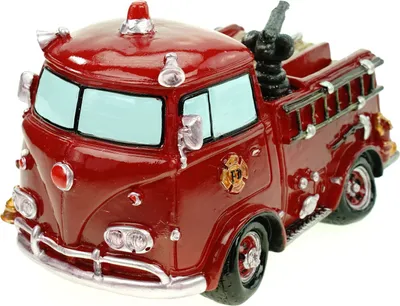 Produktbild von Kremers Schatzkiste Sparschwein Feuerwehrauto 19 cm Nostalgie Spardose Polyresin
