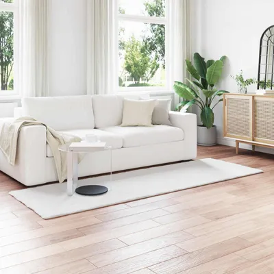Imagen del producto de vidaXL Alfombra antideslizante de imitación de piel de conejo, color blanco