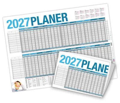 Produktbild von itenga Urlaubsplaner Projektplaner 2027 Wandkalender DIN A2 gefalzt 250 g/qm