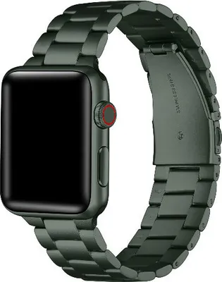 Produktbild von Strap-it Apple Watch Stahlarmband (Dunkelgrün) - Große: 38 - 40 - 41mm