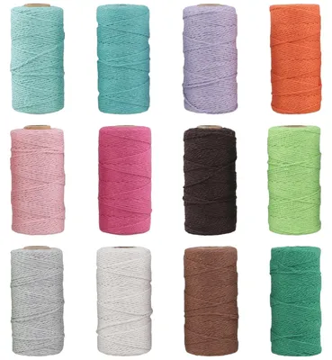 Productafbeelding van Solidchoice - Set van 12 Katoenen Macramégaren in Verschillende Kleuren