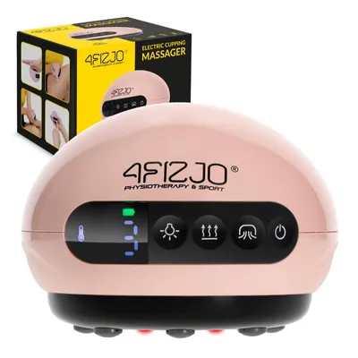 Produktbild von 4FIZJO Elektrischer Schröpf‑Cup 10×8 cm mit Licht‑ und Magnettherapie für Massage und Hautpflege rosa