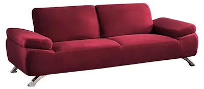 Zdjęcie produktu dla Sofa 3-osobowa - obita tkaniną mikrofibrą - czerwona - POLKA