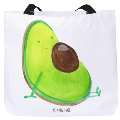 Produktbild von Mr. & Mrs. Panda Tote Bag Avocado Schwangerschaft - Weiß - Geschenk, Baby, Tragetasche, Reisetasche, Laptoptasche, Strandtasche, Liebe, Beutel, Tasche, Wunder, Geburt