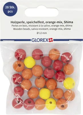 Produktbild von Glorex Holzperle orange mix 12 mm - 28 Stück