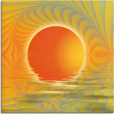 Produktbild von ARTland Leinwandbild Abstrakter Sonnenuntergang Größe: 50x50 cm