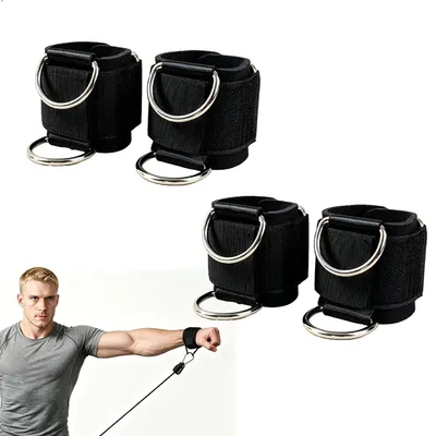 Image de 4 bracelets de musculation avec anneaux en D