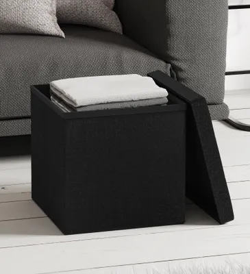 Produktbild von VCM Stoff Sitztruhe | Maße ca. H. 38 x B. 38 x T. 38 cm | Kiste für flexiblen Einsatz in allen Wohnräumen | Aufbewahrungsbox | Sitzhocker - Boxas