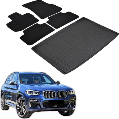 Produktbild von Kofferraumwanne Fußmatten Set Für BMW X3 G01 2017-2023, Genaue Passform, mit Hoher Rand