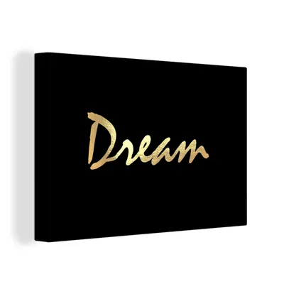 Zdjęcie produktu dla OneMillionCanvasses® - Obraz na płótnie - 150x100 cm, Cytat - Marzenie - Czarny - Złoty, dekoracja ścienna z grafiką ścienną