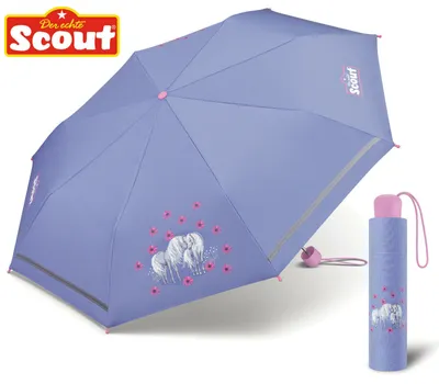 Produktbild von Scout Girls Kinder Regenschirm Taschenschirm mit Reflektionsstreifen Amici