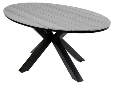 Produktbild von Ovaler Gartentisch | Limasol 220 x 115 cm | Polywood & Aluminium |  Grau