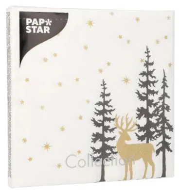 Zdjęcie produktu dla Papstar Golden Deer serwetki 3-warstwowe 33 x 33 cm 20 szt