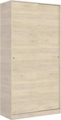 Produktbild von Kleiderschrank Dfurla, Garderobe für Schlafzimmer, Kleiderschrank mit 2 Schiebetüren, 100x50h204 cm, Eiche
