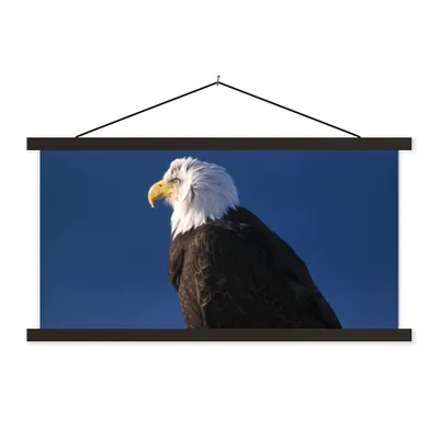Produktbild von MuchoWow® Textilposter Adler - Nahaufnahme - Zweig 60x30 cm mit schwarzem Rahmen - Textilien