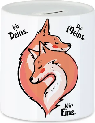 Produktbild von Ich Deins Du Meins Wir Eins Spardose Liebe Liebespaar Liebeserklärung Liebesbeweis Liebling Lieblingsmensch Paar