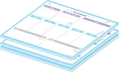 Image de Agenda hebdomadaire PRICARO "Allerlei", magnétique, bleu clair, A4, 25 feuilles, 3 pièces