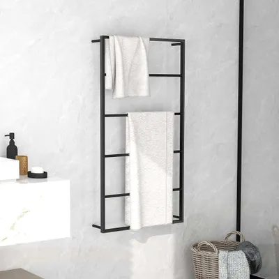 Produktbild von vidaXL Wieszak na ręczniki czarny 60x10x116 cm stalowy