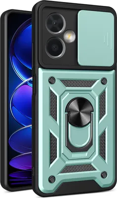 Produktbild von Redmi Note 12 Hülle mit Ring Ständer Halter Dia Kameraschutz TPU PC Schutzhülle für Xiaomi Redmi Note 12 Grün