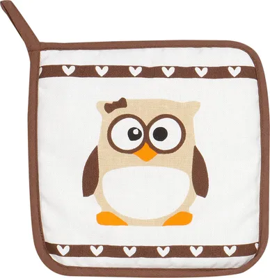 Produktbild von 1 Topflappen Eule, Vogel, Baumwolle Motiv Tier Küche Mitbringsel
